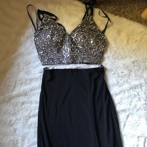 Windsor Two Piece Split And Beaded Top